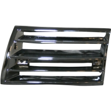Front grille, metal, chrome, left