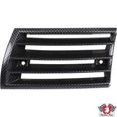 Front grille, plastic, carbon look, left