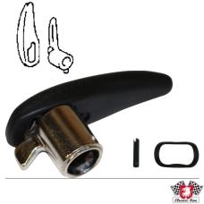 Lock for vent window, black/chrome, left