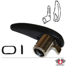 Lock for vent window, black/chrome, right