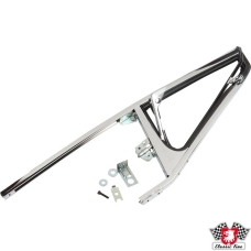 Door glass frame with vent window, chrome, right