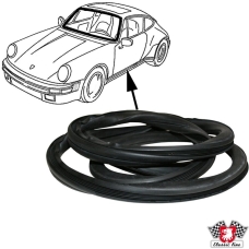 Seal for windscreen, with groove