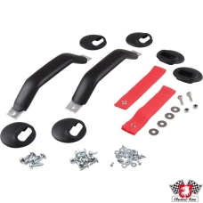 RS door pull handle set with red straps and black handles. Modification on interior door panels needed