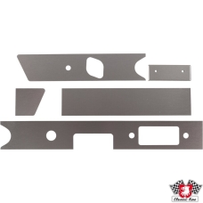 Dashboard trim set with ashtray 104x40 mm, 5 pieces, 0.5 mm aluminium, polished, LHD