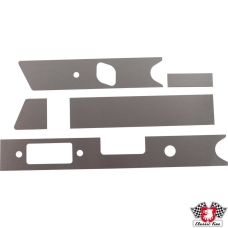 Dashboard trim set with ashtray 100x30 mm, 5 pieces, 0.5 mm aluminium, polished, LHD