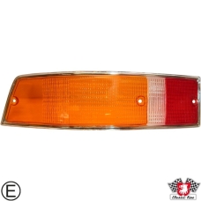 Lens for tail light, orange/clear/red, left, with E-mark