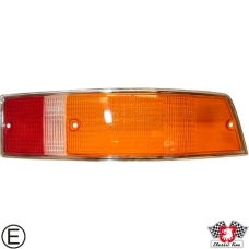 Lens for tail light, orange/clear/red, right, with E-mark