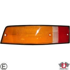 Lens for tail light, orange/clear/red, left, with E-mark