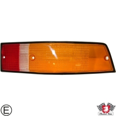 Lens for tail light, orange/clear/red, right, with E-mark