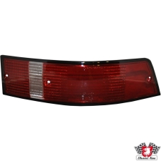 Lens for tail light with black rim, red/clear/red, US-version, right, with E-mark