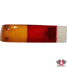 Lens for tail light, clear/red/orange, left, with E-mark