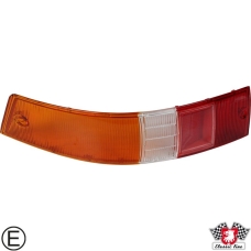 Lens for tail light, orange/clear/red, EU version, left, with E-mark