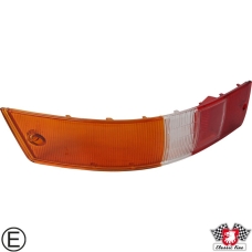 Lens for tail light, orange/clear/red, EU version, right, with E-mark