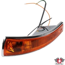Indicator, front, complete with housing and rubber seal, US version, orange, with SAE approval, left