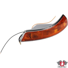 Indicator, front, complete with housing and rubber seal, US version, orange, with SAE approval, right
