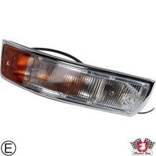 Indicator, front, complete with plastic housing, orange/white, with E-Mark, right