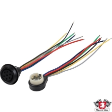 Multiple electrical plug connection with male and female ends, 6 leads
