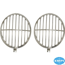 Headlight stone guard set, classic style, stainless steel, 2 pieces