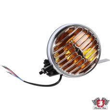 Spot/fog light with chrome rim and sealed beam, yellow glass, 6