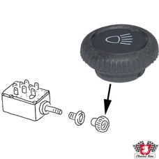 Knob for headlamp switch including insert, black