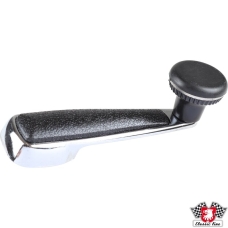 Window winder handle, chrome with black knob