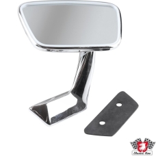 Door mirror, chrome, with blue-tinted glass, left