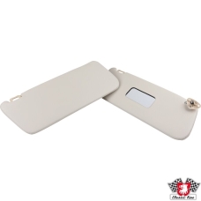 Sun visor set with mirror in passenger side, cream