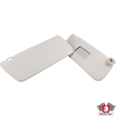 Sun visor set with mirror in passenger side, cream